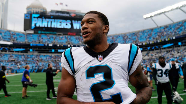 DJ Moore after a Panthers game.
